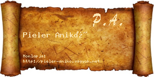 Pieler Anikó névjegykártya